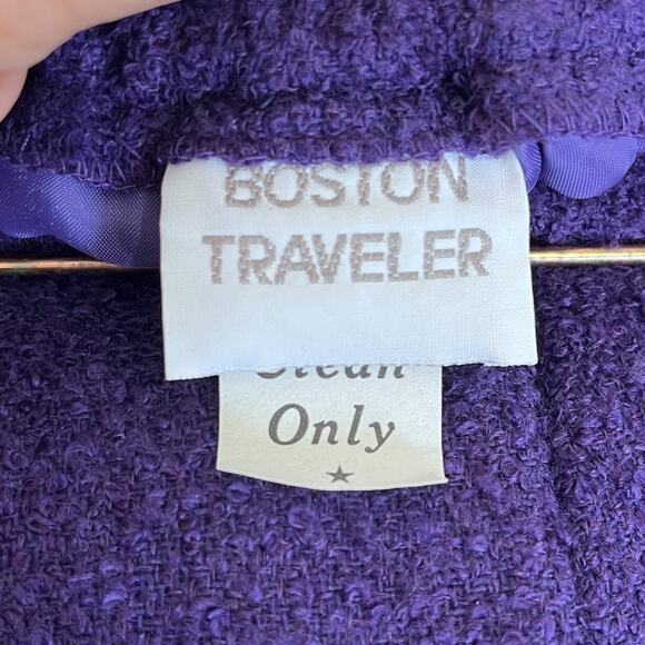 Vintage Boston Traveler Womens Gauchos Size 9-10 Purple Wide Leg Retro Culattes - Picture 8 of 9